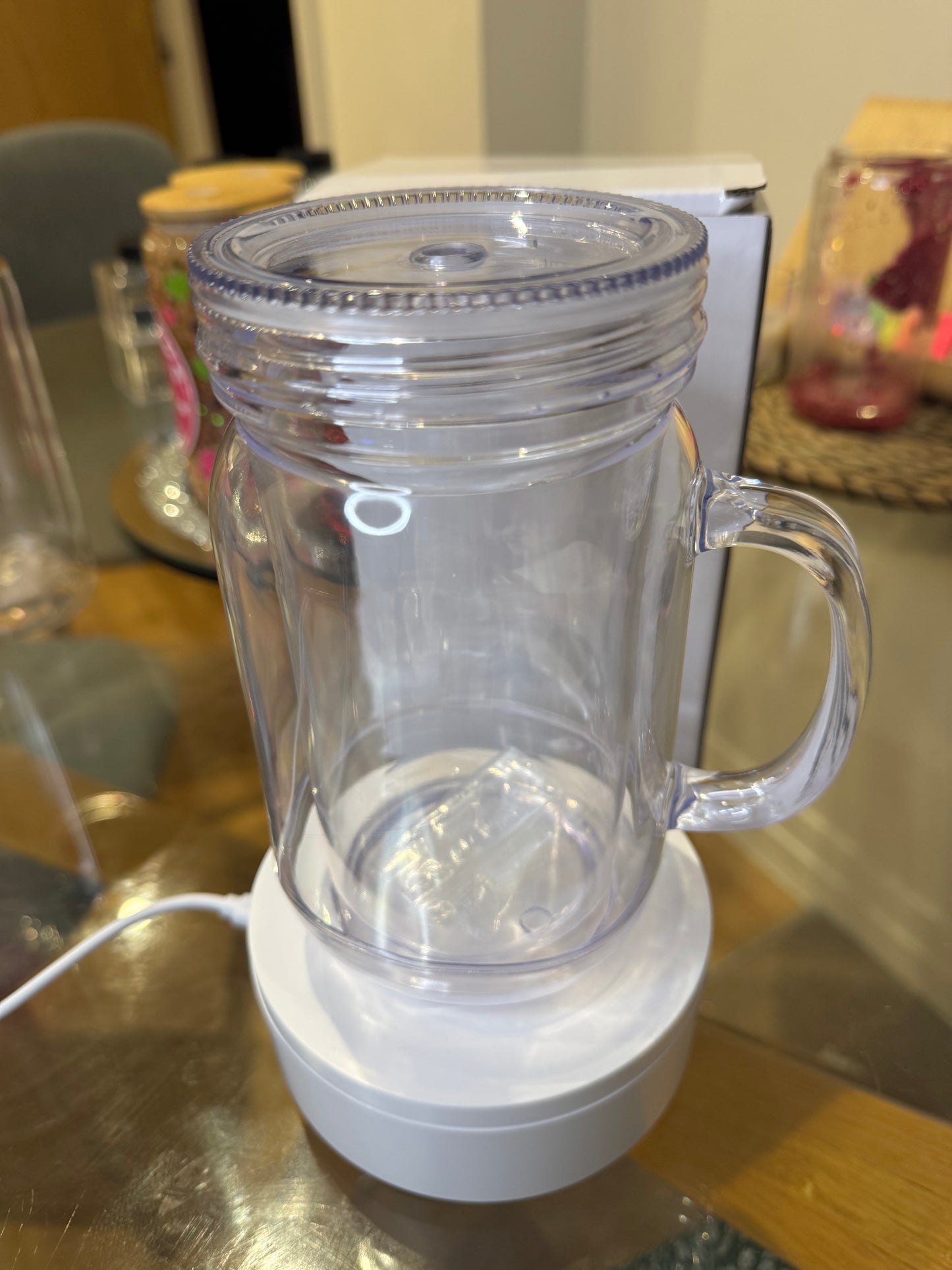 Mason Jar Snowglobe 20oz