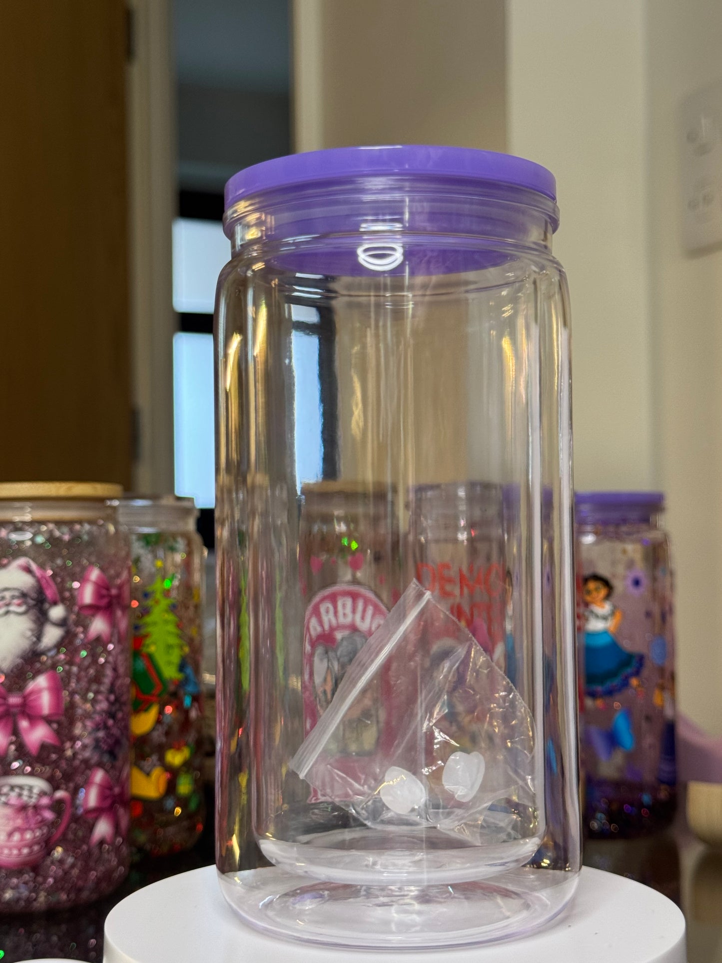 TikTok Live 20oz Acrylic snow globe Tumbler - Purple
