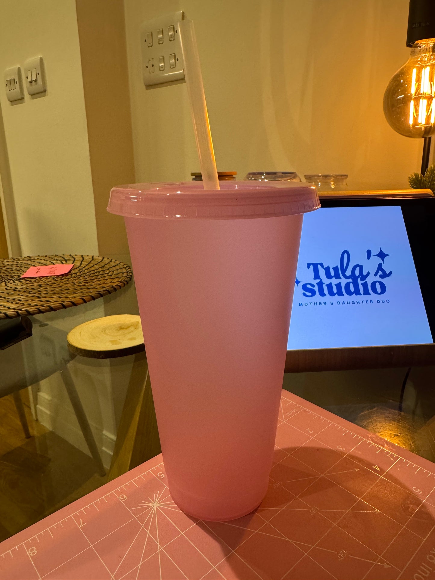 Pink Glow in the dark cup - with Wrap