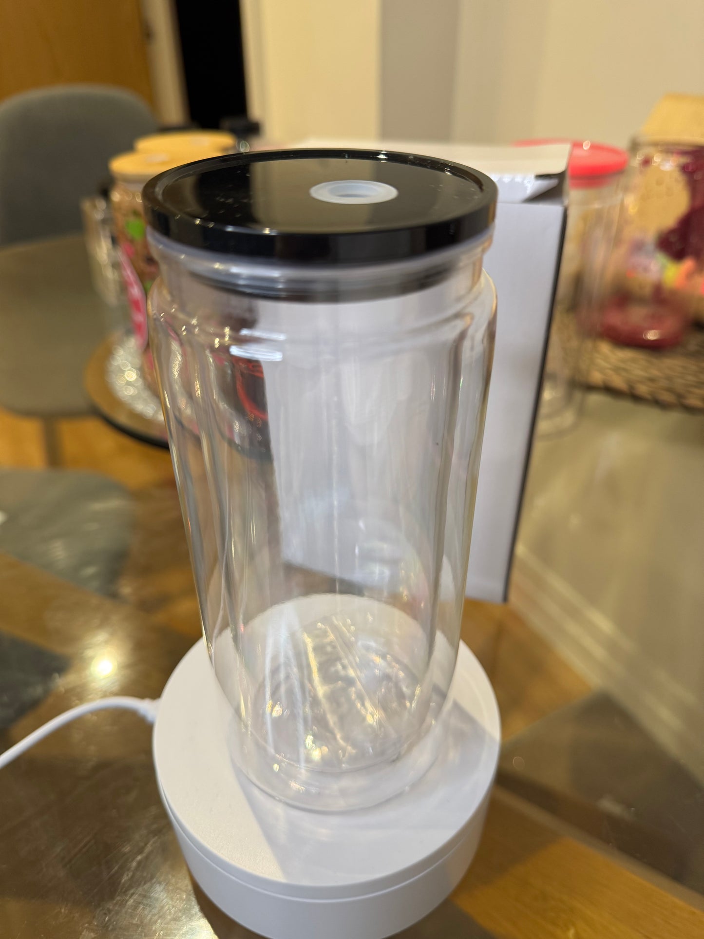 TikTok live Acrylic 20oz snow globe Tumbler -black
