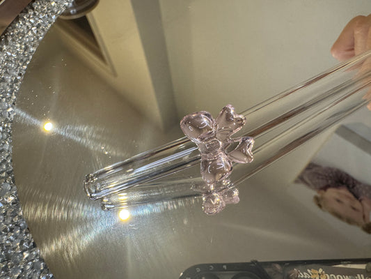Glass bow straw