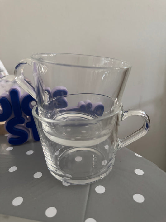 Set of two glass cups